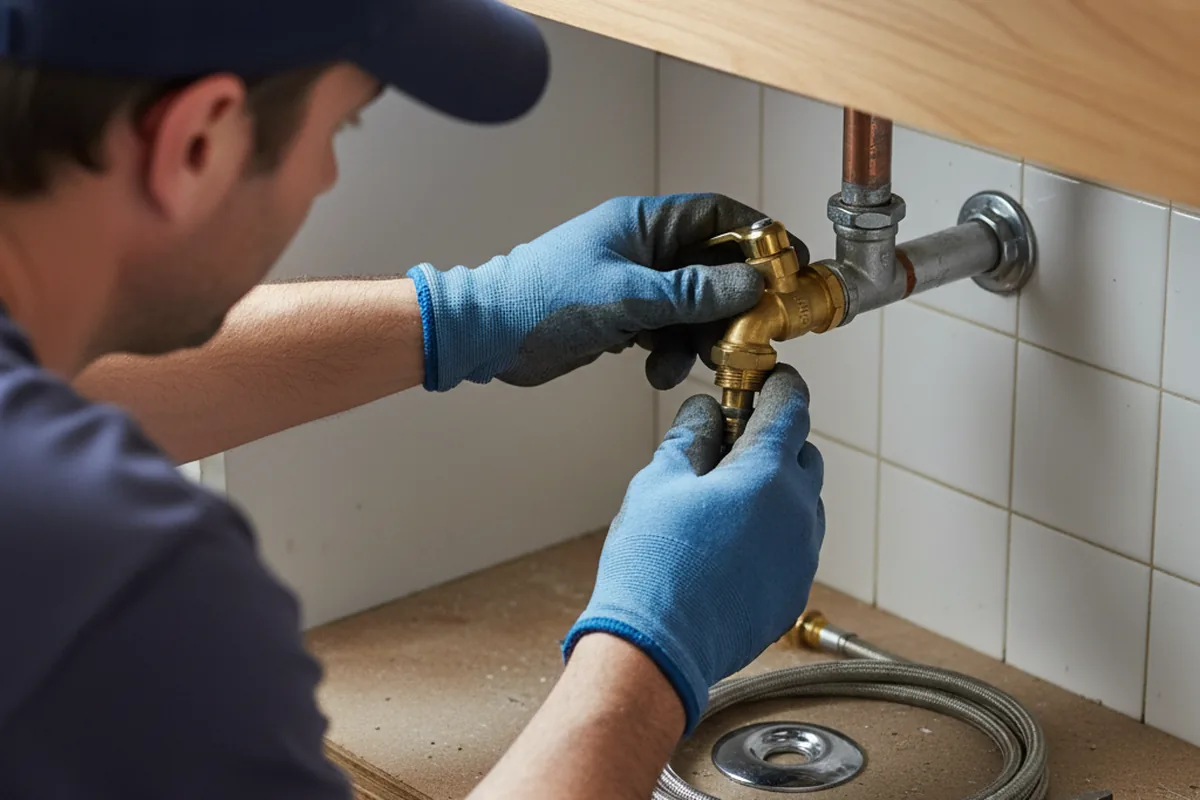 Shutoff valve and fitting work during Emergency Plumbing in Milltown